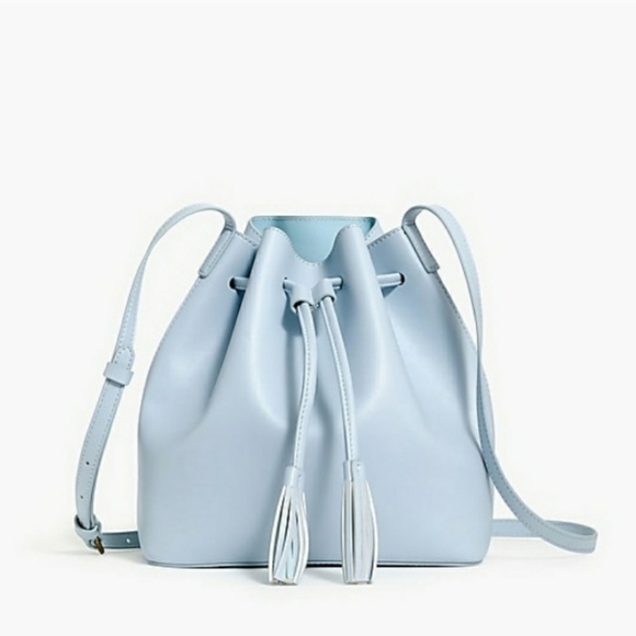 J. Crew Handbags - J. Crew Baby Blue Tassel Bucket Bag